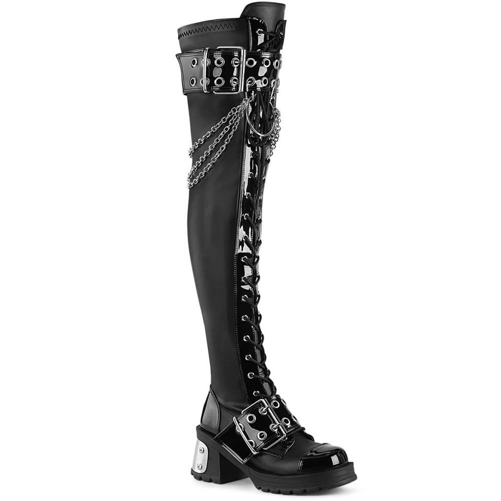 DemoniaCult - BRATTY304 Bottes cuissardes à plateforme - Noir Product image